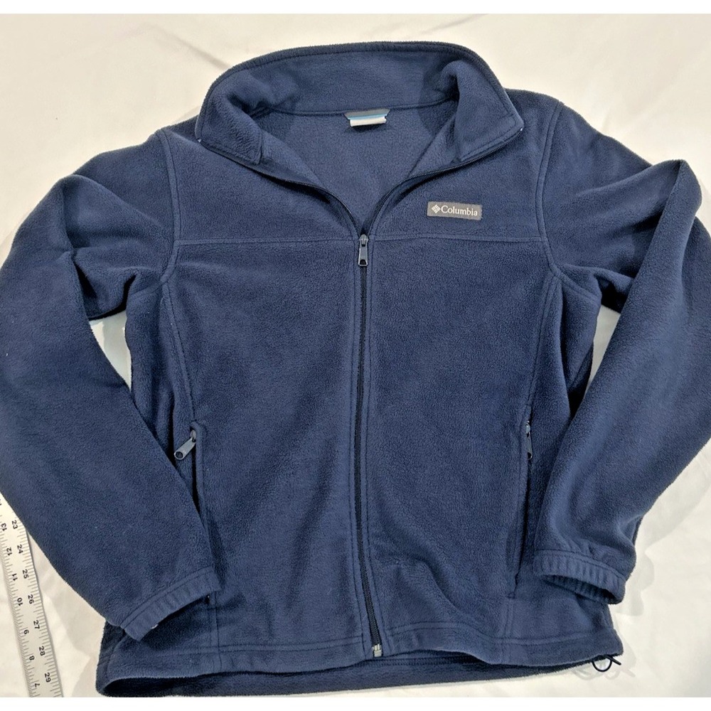 Columbia Mens Fleece Full Zip Jacket Blue Medium Outdoor Active Cold Weather
